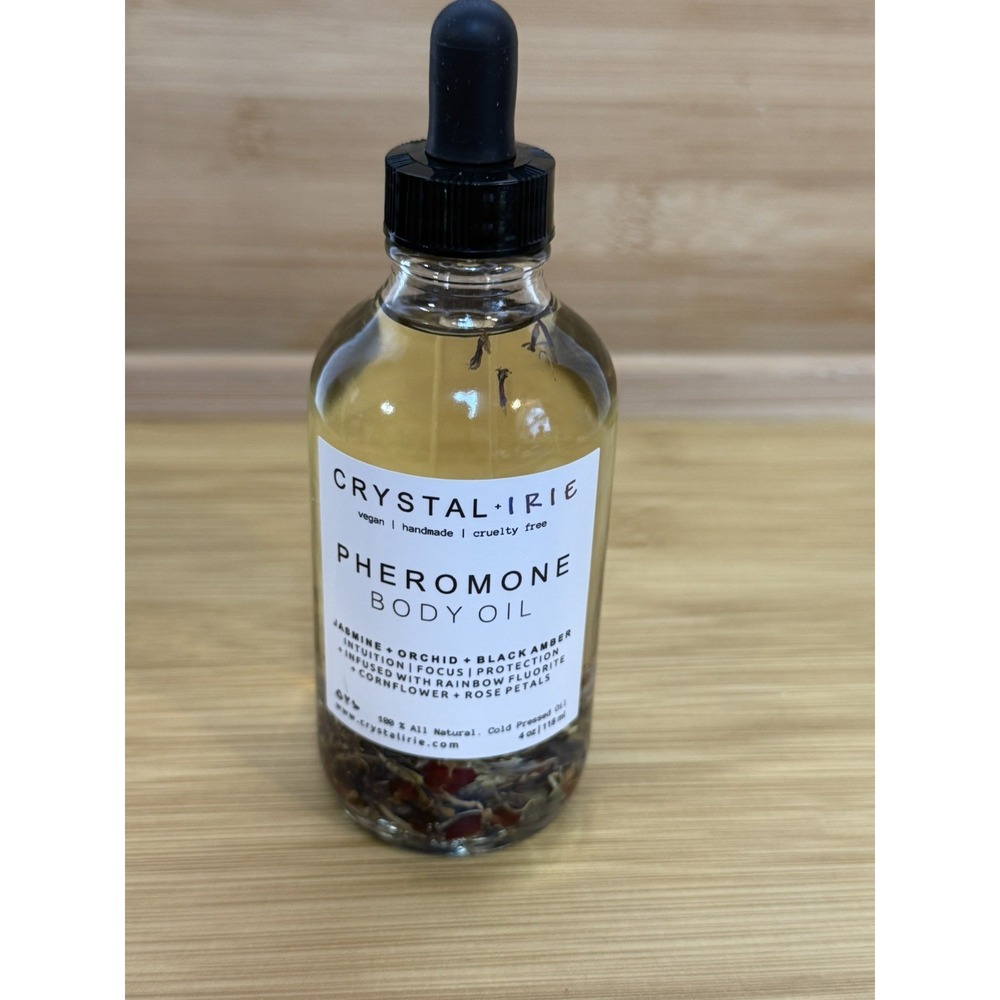 Crystal-Irie Pheromone Body Oil Jasmine + Orchid + Black Amber 4 oz - Brand New